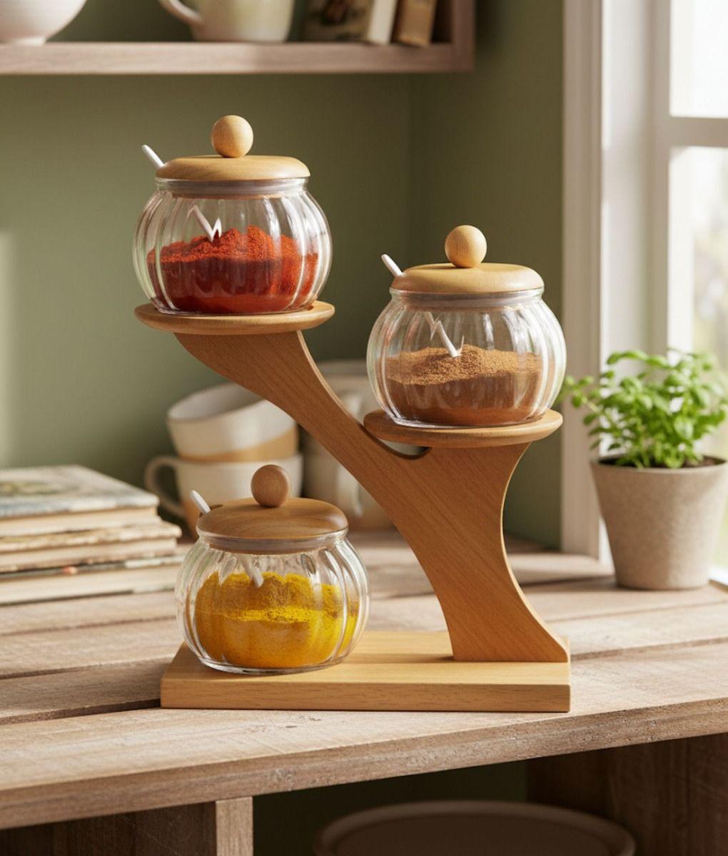 Juego Frasco Contenedor Escalonado Organizador Soporte Jhn-8