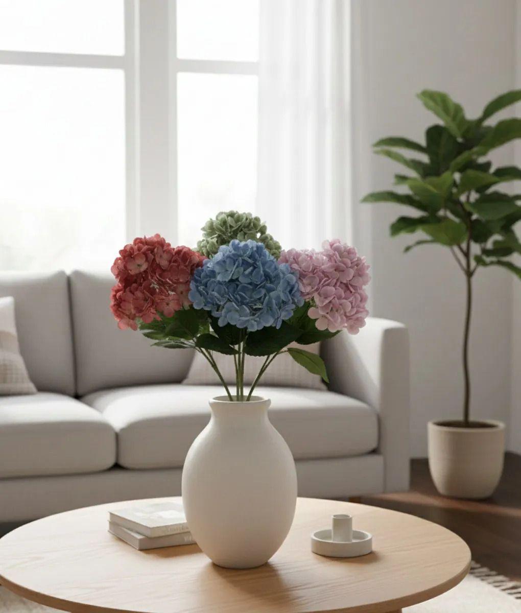 Ramo Decorativo Artificial Hortensias Adorno Floral Jhn-6