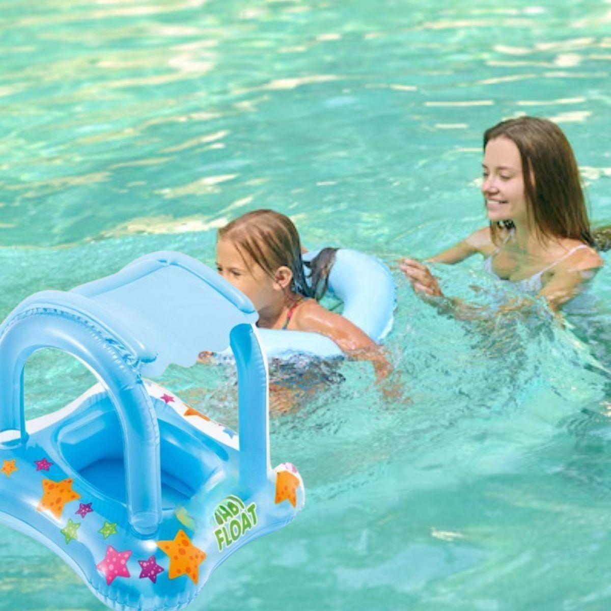 INFLABLE FLOTADOR PARA BEBE CON TECHO PISCINA PLAYA LAU-1