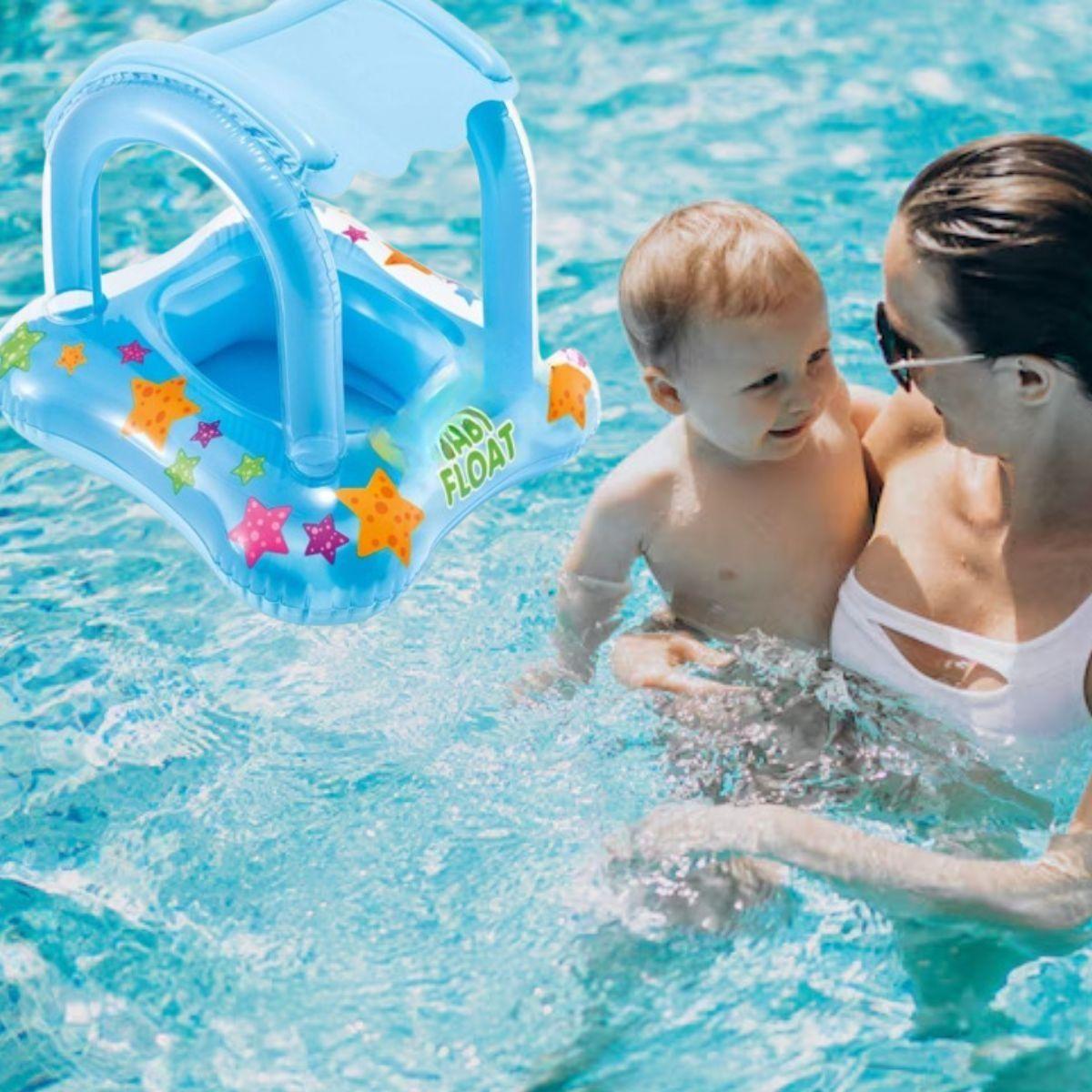 INFLABLE FLOTADOR PARA BEBE CON TECHO PISCINA PLAYA LAU-2