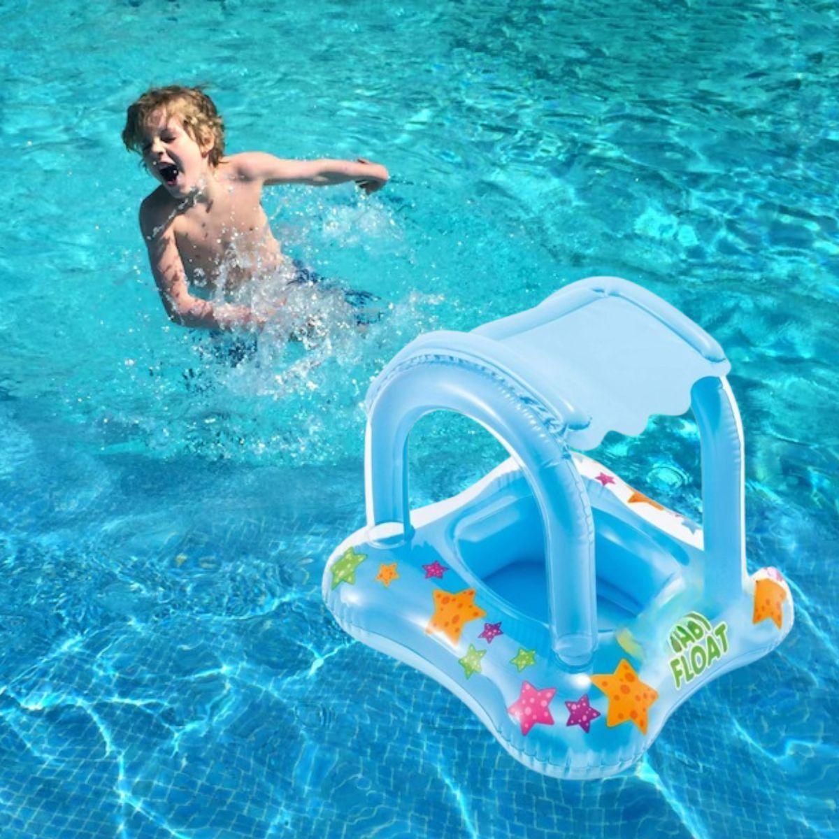 INFLABLE FLOTADOR PARA BEBE CON TECHO PISCINA PLAYA LAU-9