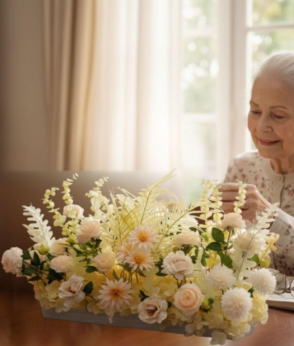 Flores Artificiales Decorativas Arreglo Floral Adorno Jhn-2