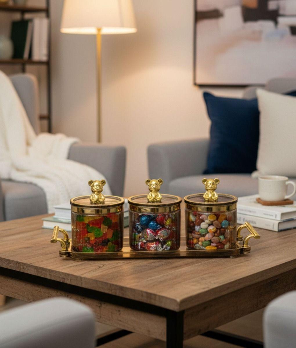 Frasco Decorativo Moderno Juego Adorno Hogar Contenedor Jhn-8