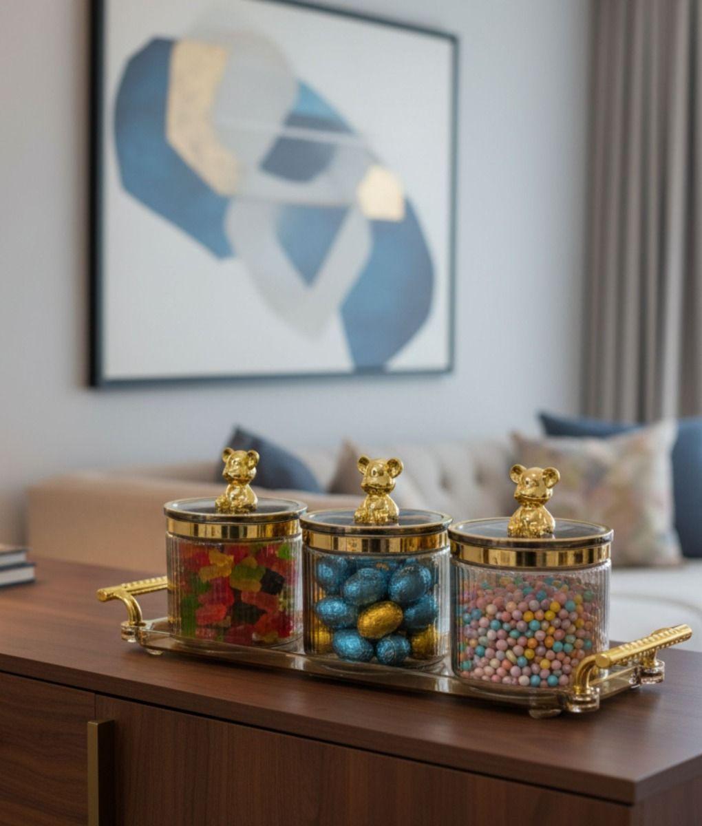 Frasco Decorativo Moderno Juego Adorno Hogar Contenedor Jhn-9