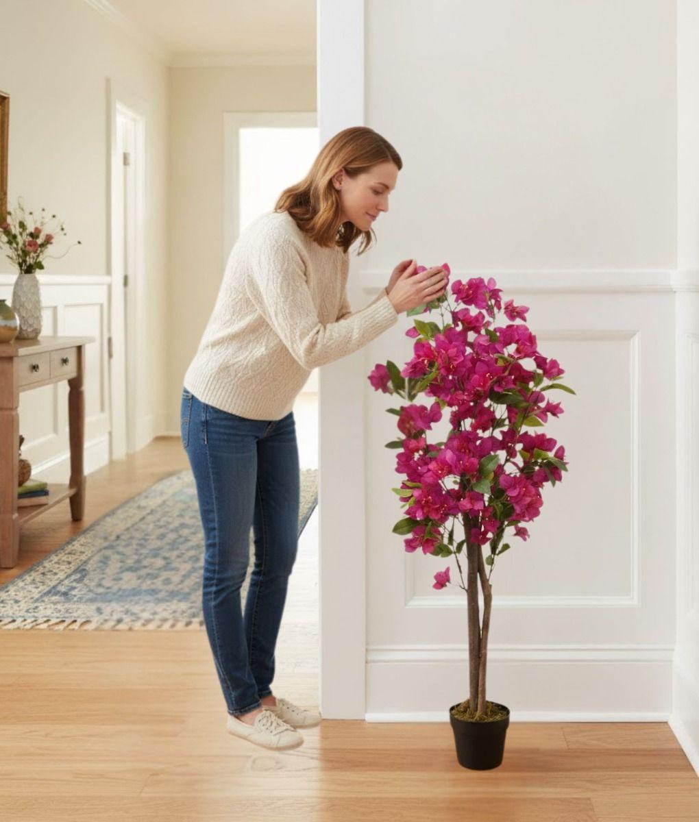 Planta Artificial Arbusto Ornamental Flores Rosas Adorno Jhn-4