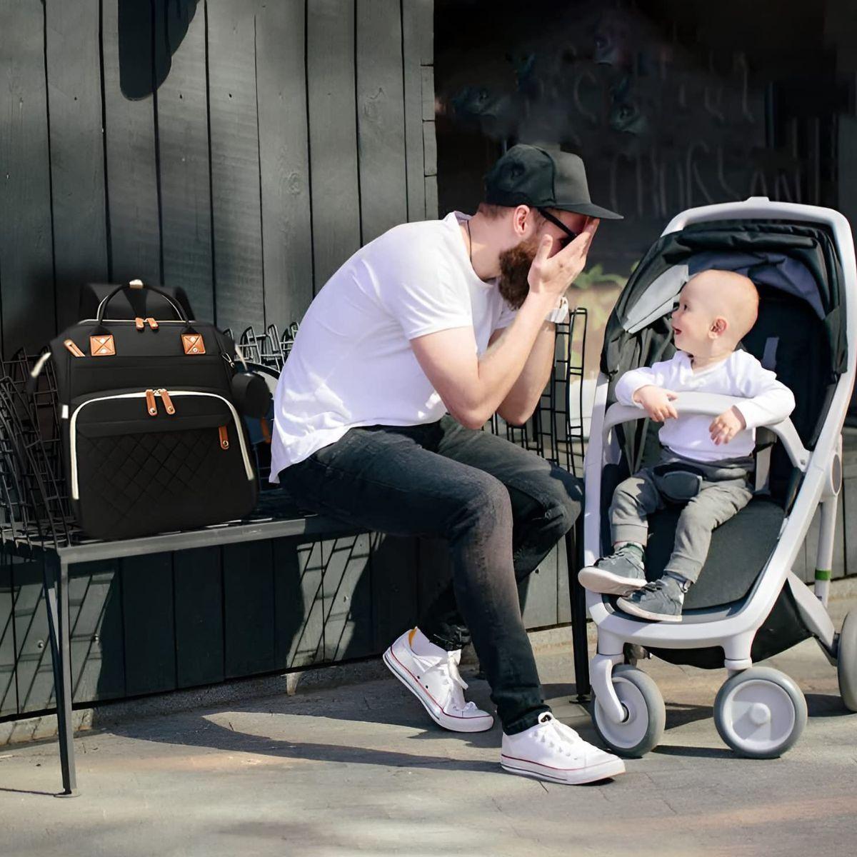 MOCHILA PAÑALERA INFANTIL CON MONEDERO VIAJE BEBE LAU-9