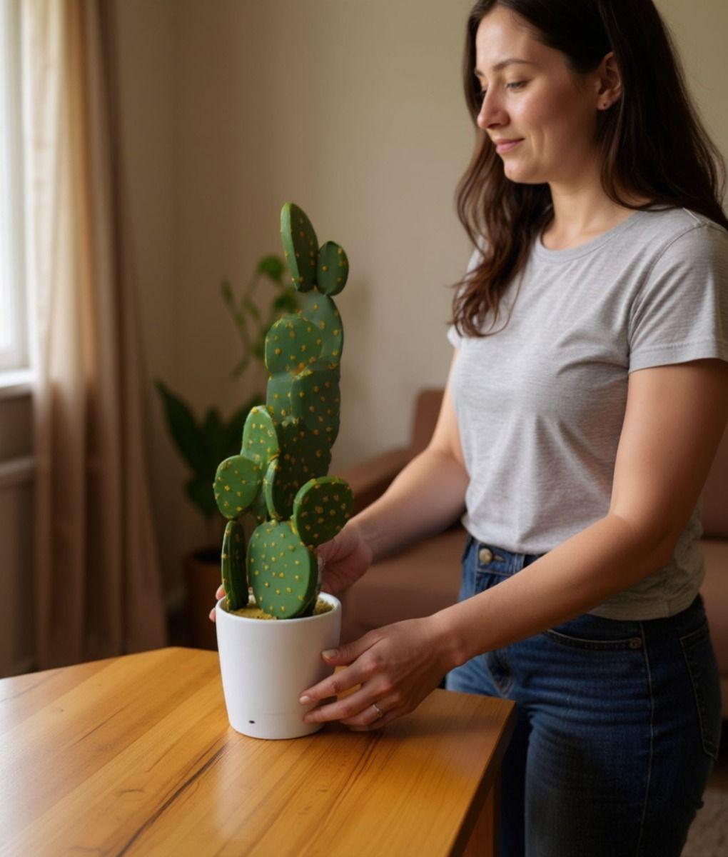 Planta Artificial Decorativa Cactus Opuntia Realista Jhn-2