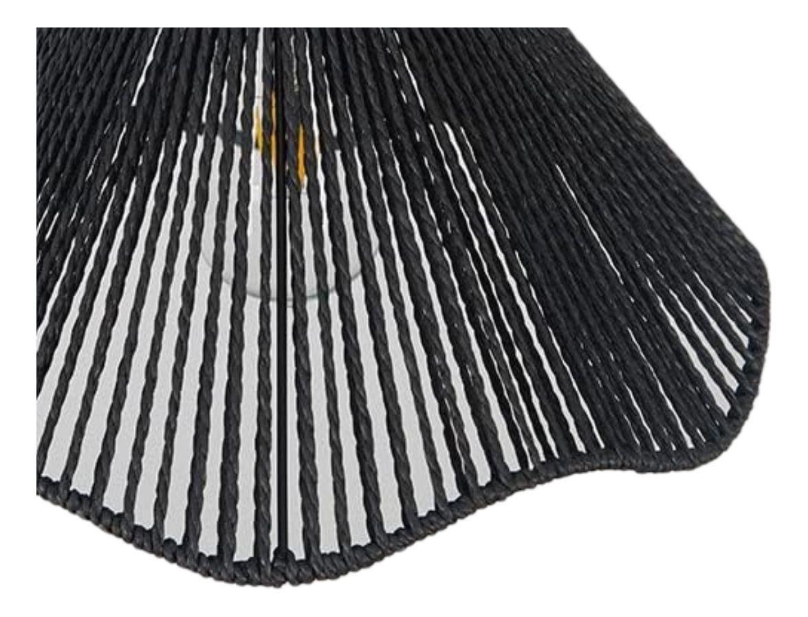 Lámpara Techo Colgante Negra Tejida Bohemio Natural Jhn-2