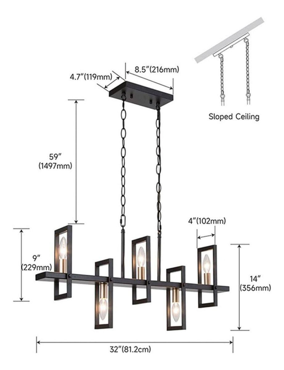 Lampara Colgante Candelabro Moderno 6 Luces Sala Cocina Lau-1
