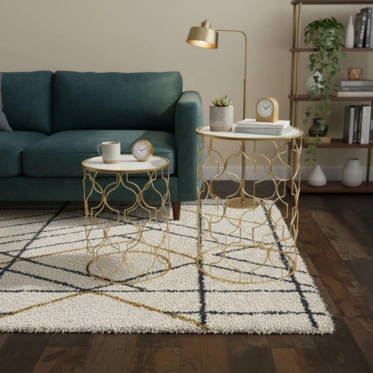 Mesa Auxiliar Decorativa Diseño Calado Centro Adorno Jhn-8