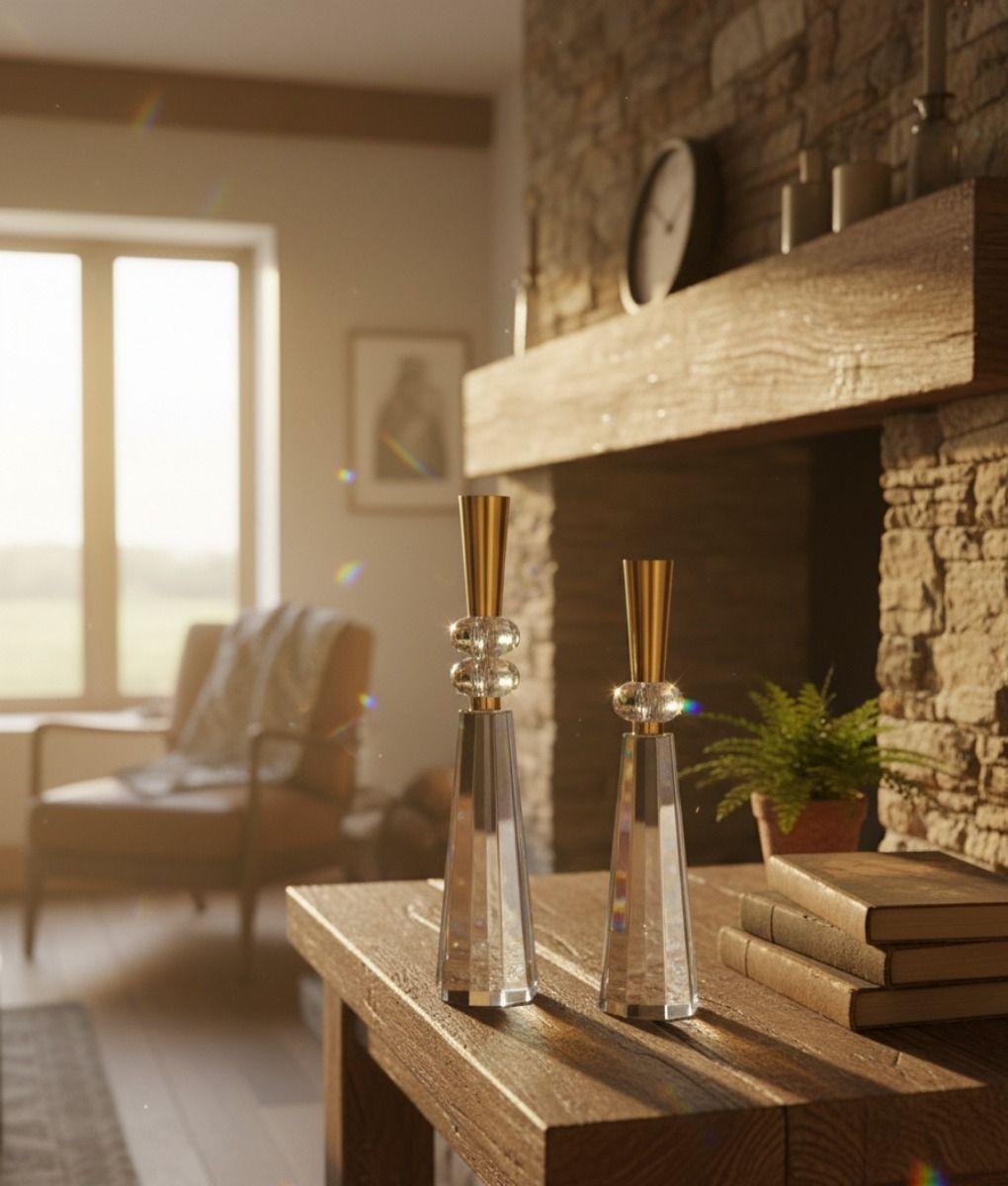 Set 2 Portavelas Decorativo Lujo Centro Mesa Evento Jhn-5