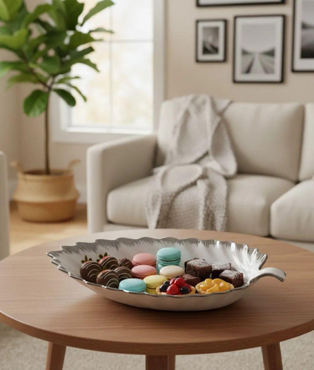 Bandeja Decorativa Servir Adorno Diseño Hoja Funcional Jhn-9