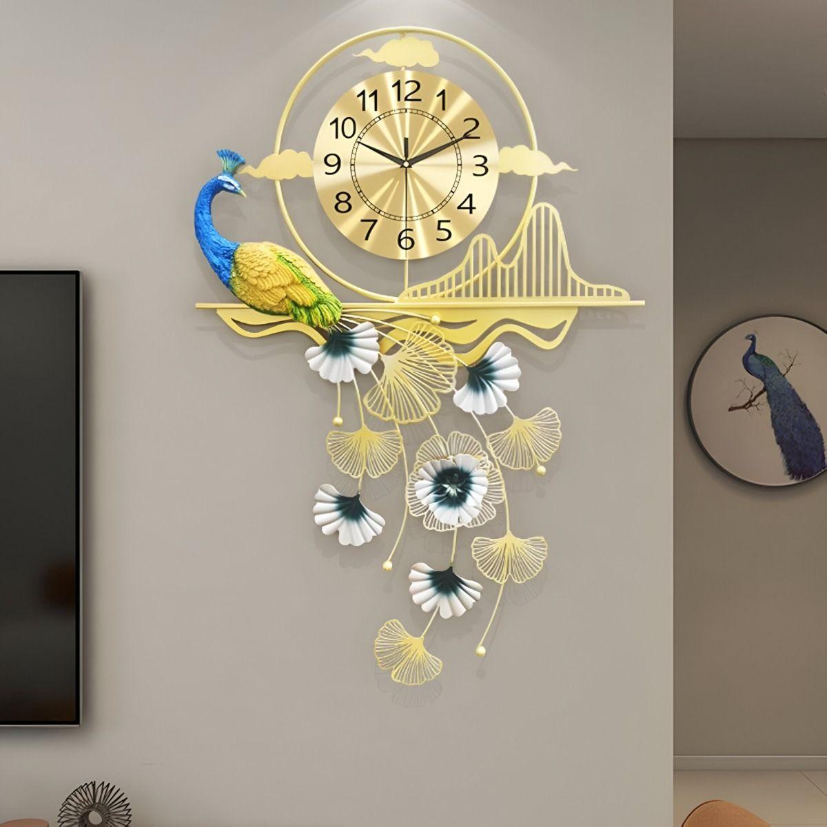 Reloj Pared Pavo Real Creativo Moderno Decorativo Jhn-2