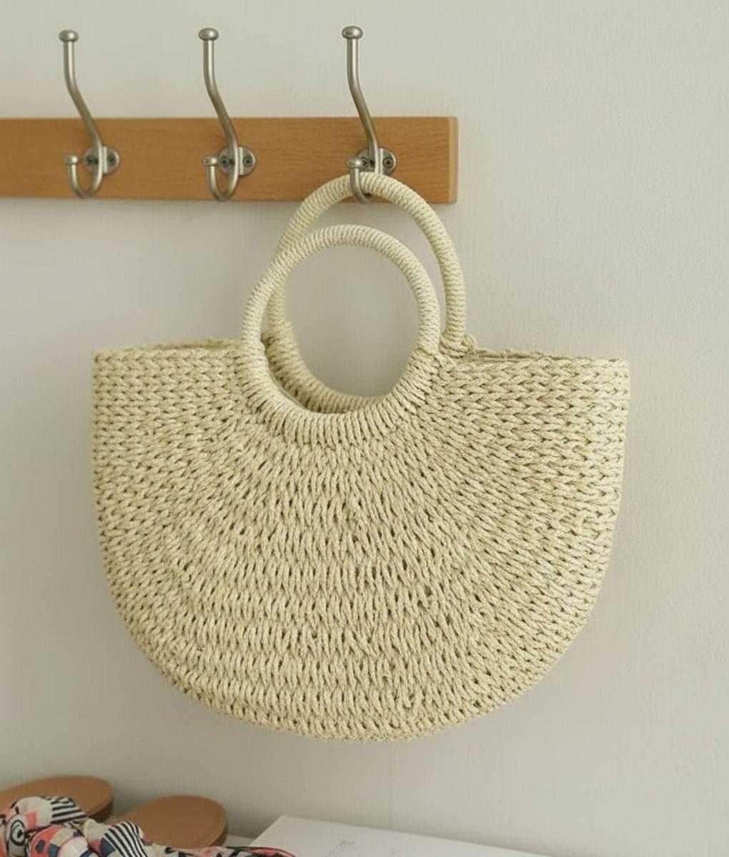 Cartera Bolso Mano Asas Redondas Estilo Bohemio Versátil Jhn-5