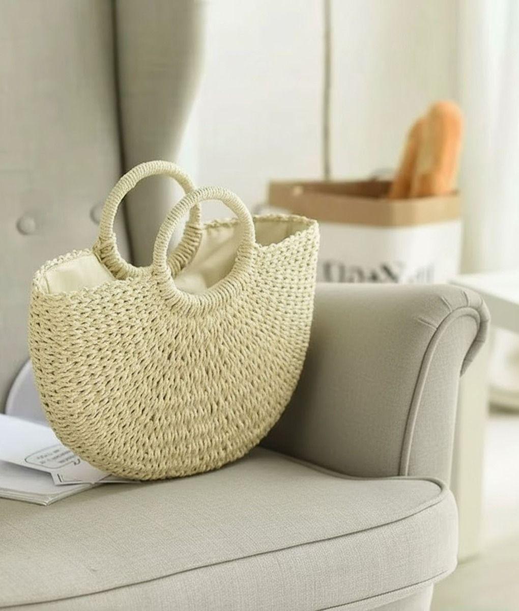 Cartera Bolso Mano Asas Redondas Estilo Bohemio Versátil Jhn-7