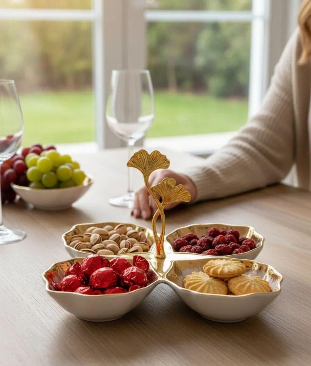 Bandeja Decorativa Servir Diseño Marino 4 Compartimentos Jhn-8