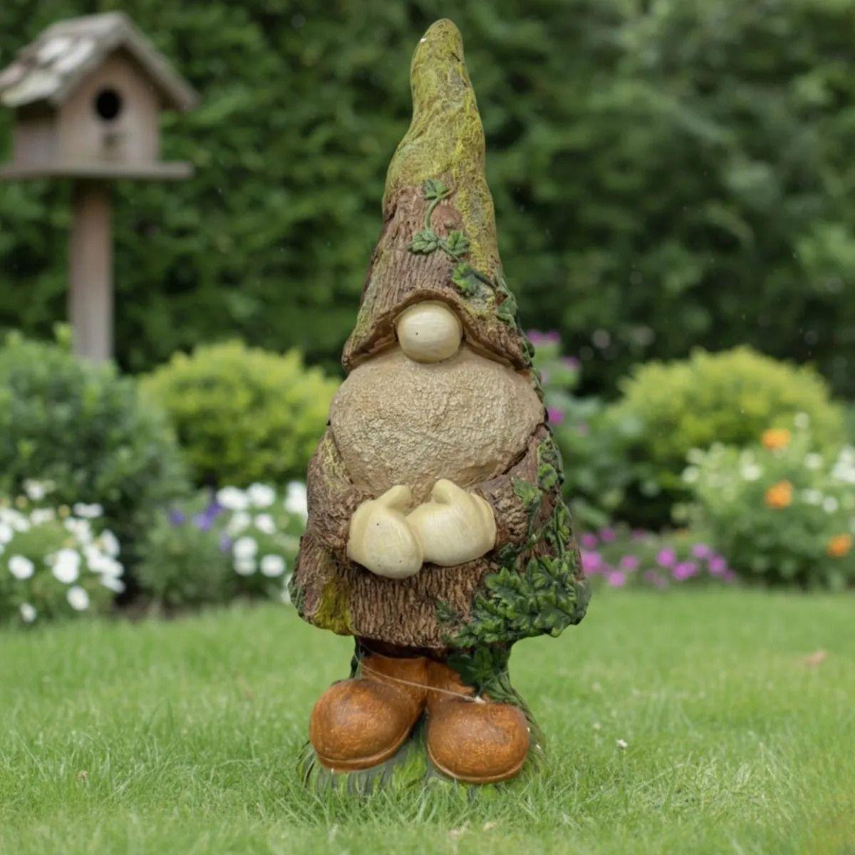 Figura Decorativa Gnomo Jardín Adorno Estilo Tronco Jhn-5