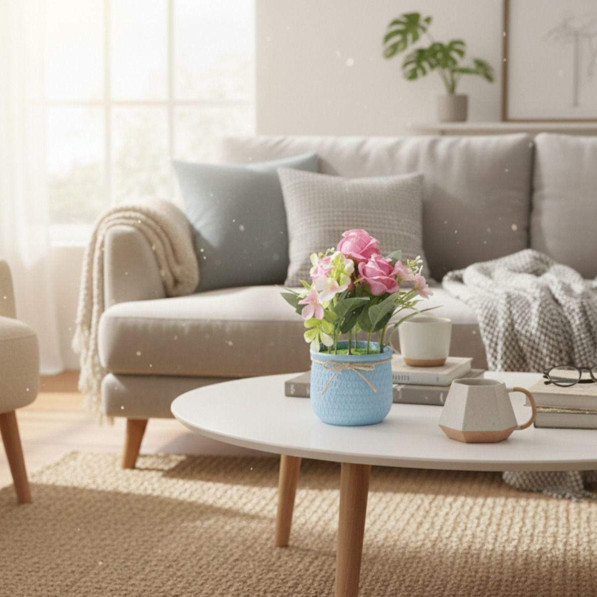 Set 2 Planta Decorativa Artificial Rosas Elegancia Hogar Jhn-6