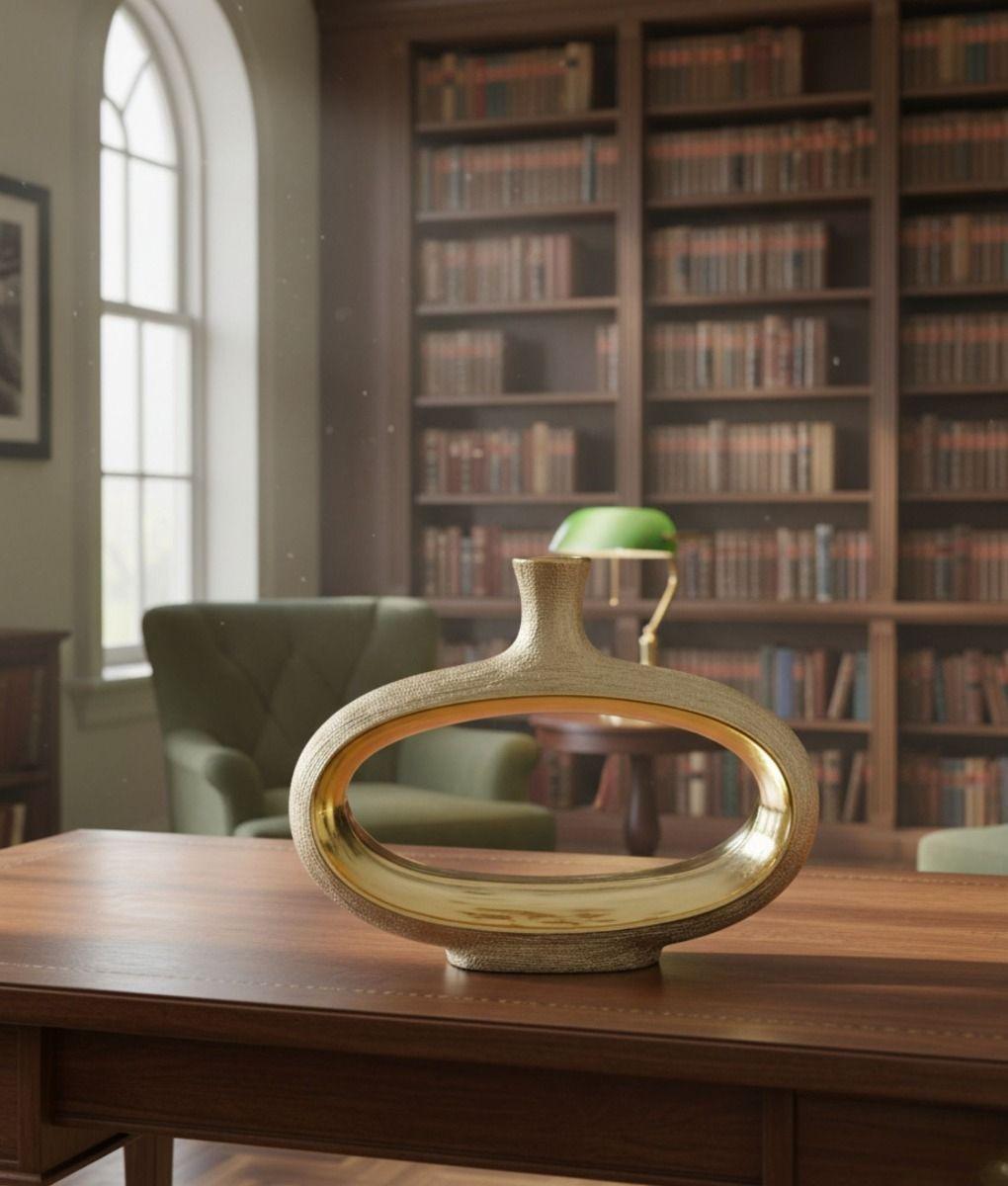 Florero Decorativo Moderno Ovalado Diseño Abierto Jhn-9