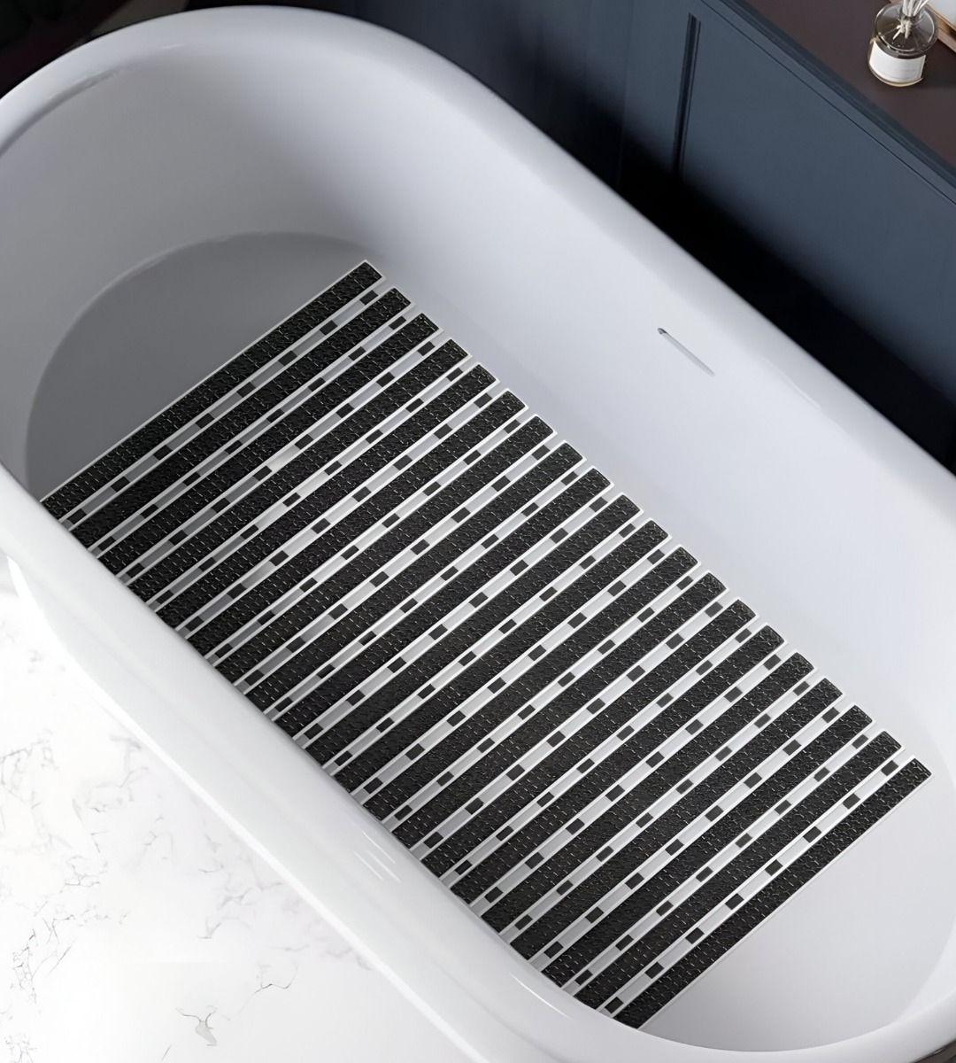 Alfombra Baño Ducha Plegable Negra Antideslizante Jhn-4