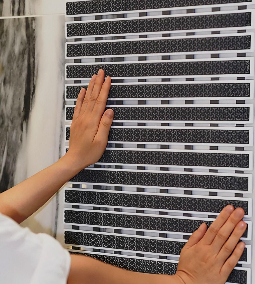 Alfombra Baño Ducha Plegable Negra Antideslizante Jhn-5