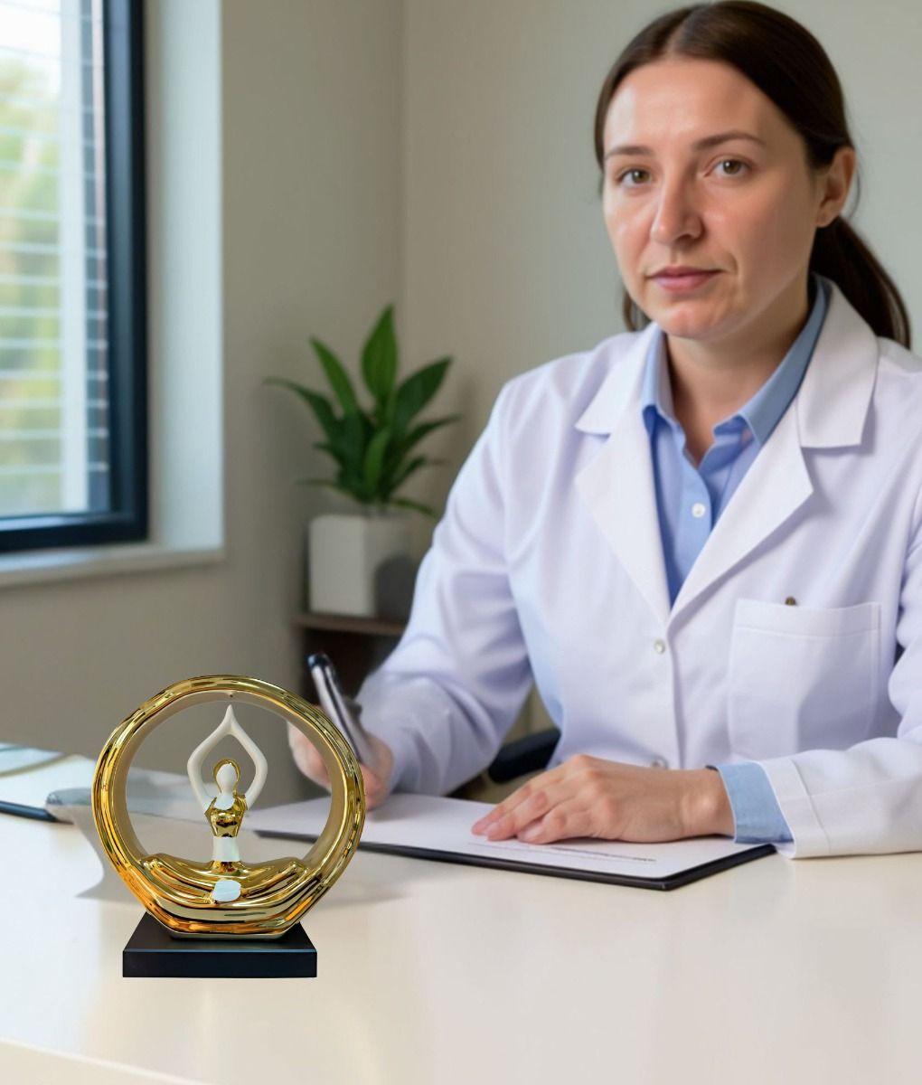 Figura Decorativa Estatua Mujer Postura Yoga Adorno Jhn-2