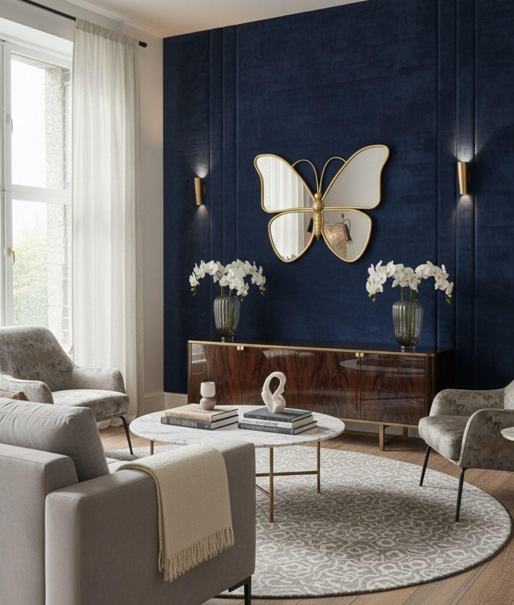 Espejo Decorativo Forma Mariposa Adorno Pared Hogar Jhn-7