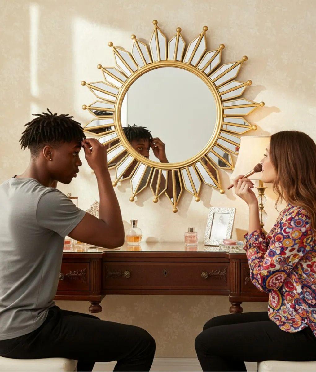 Espejo Decorativo Pared Rayos Sol Resistente Moderno Jhn-2