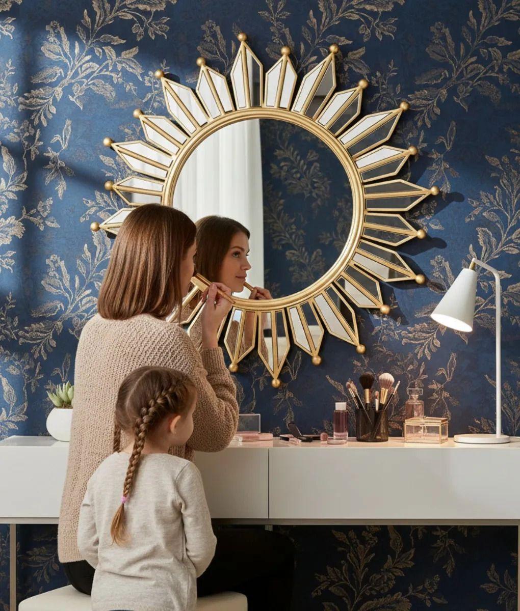 Espejo Decorativo Pared Rayos Sol Resistente Moderno Jhn-3