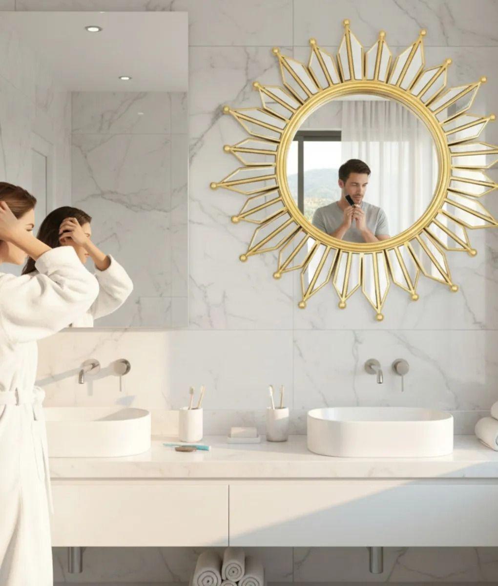 Espejo Decorativo Pared Rayos Sol Resistente Moderno Jhn-4