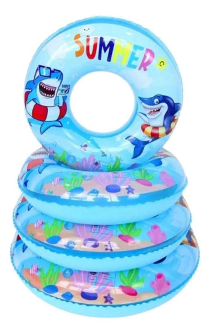 SET 3 FLOTADOR BOYA INFLABLE 80 CM NIÑOS PLAYA PISCINA LAU-7
