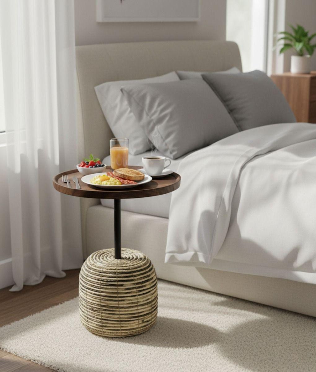 Mesa Auxiliar Decorativa Centro Moderna Hogar Redonda Jhn-8