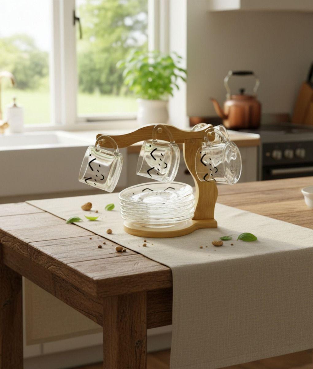 Juego Taza Soporte Plato Decorativo Organizador Cocina Jhn-6