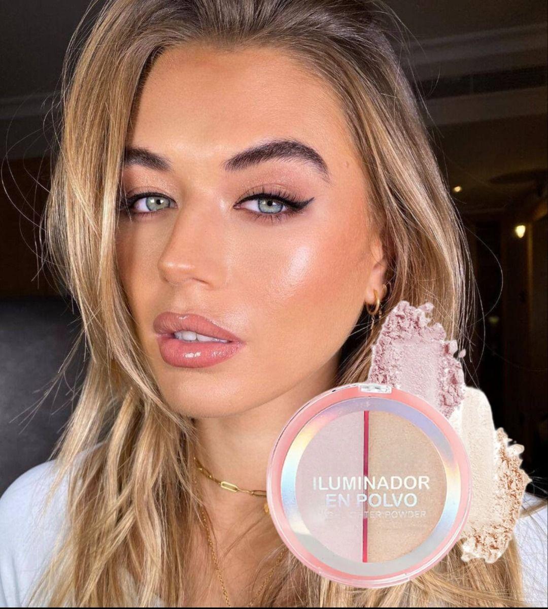 Set 3 Iluminador Facial Rostro Polvo 2 tonos Jhn-2