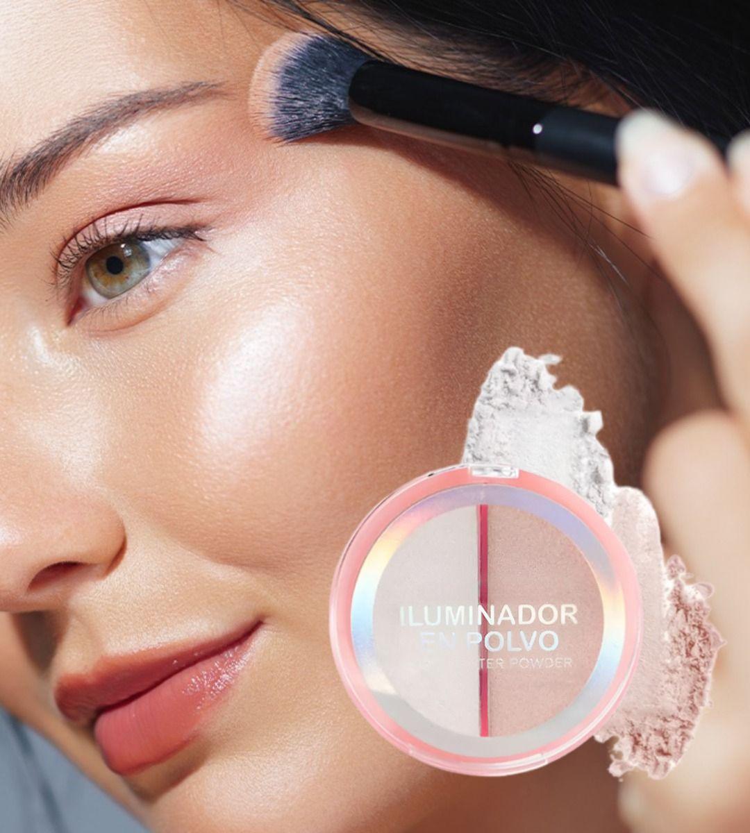 Set 3 Iluminador Facial Rostro Polvo 2 tonos Jhn-3