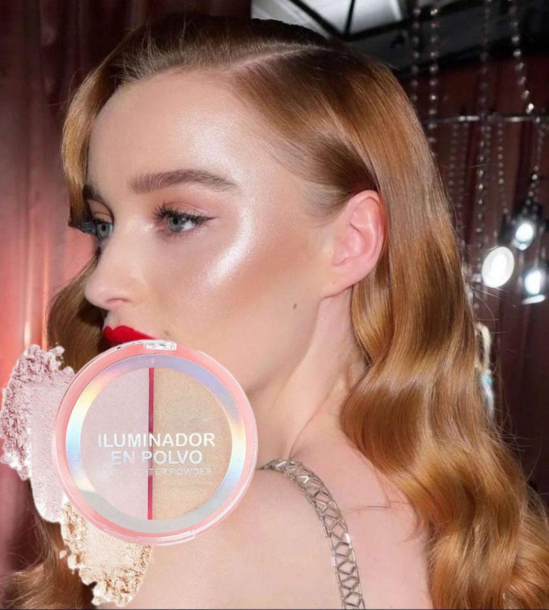 Set 3 Iluminador Facial Rostro Polvo 2 tonos Jhn-4