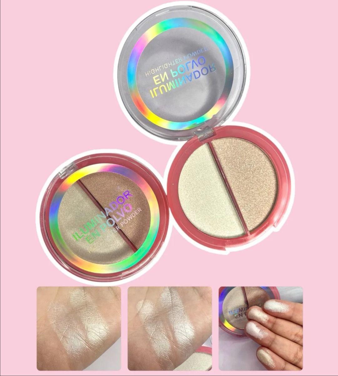 Set 3 Iluminador Facial Rostro Polvo 2 tonos Jhn-9