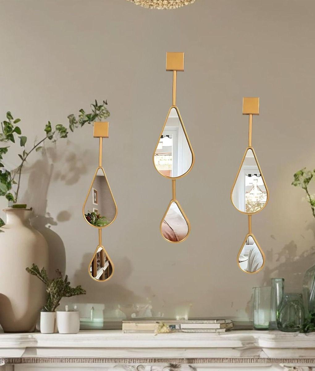 Set 3 Espejo Decorativo Pared Lágrima Gota Hogar Jhn-6
