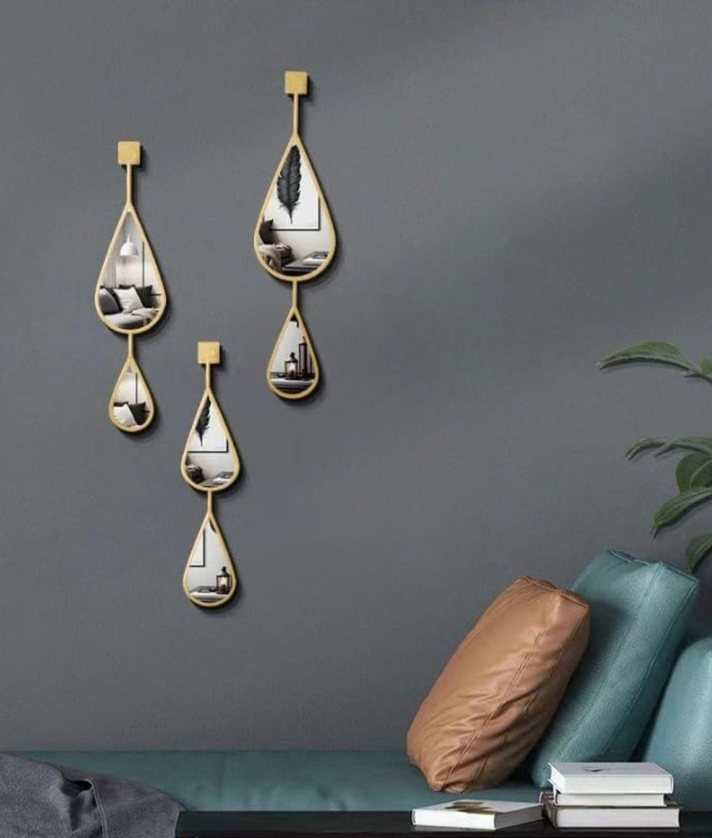 Set 3 Espejo Decorativo Pared Lágrima Gota Hogar Jhn-7