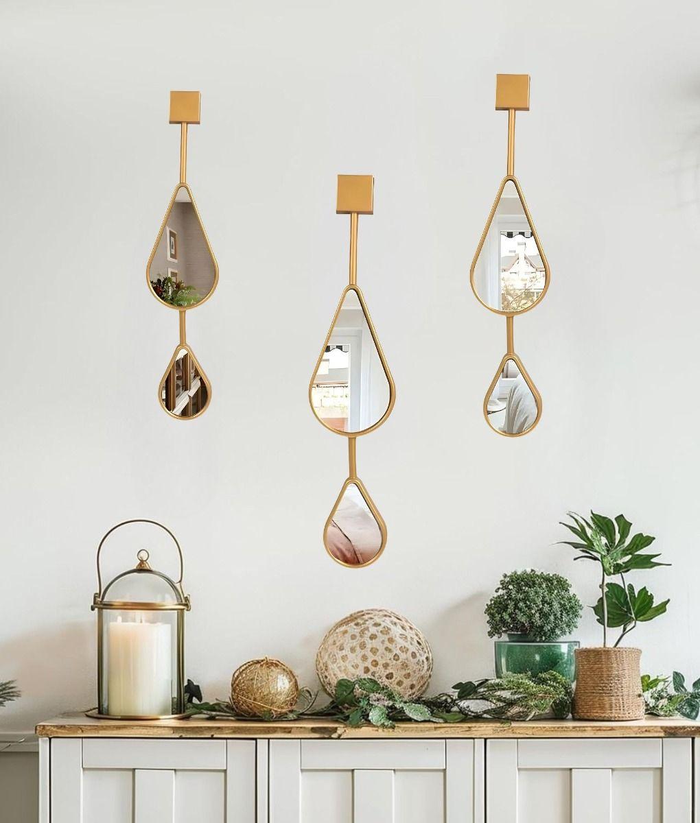 Set 3 Espejo Decorativo Pared Lágrima Gota Hogar Jhn-8