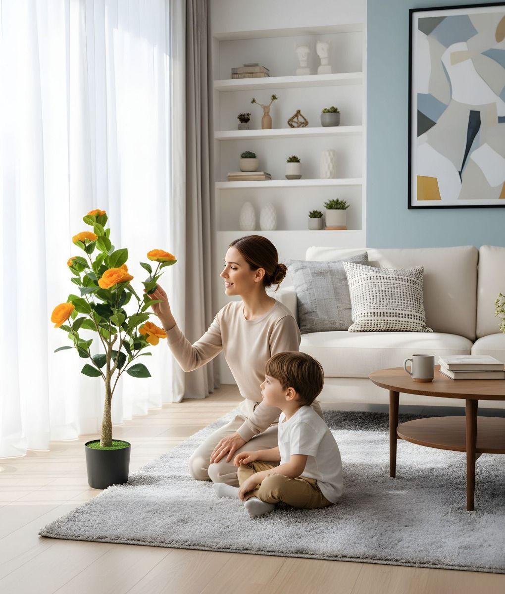 Planta Artificial Decorativa Diseño Floral Ramificado Jhn-3