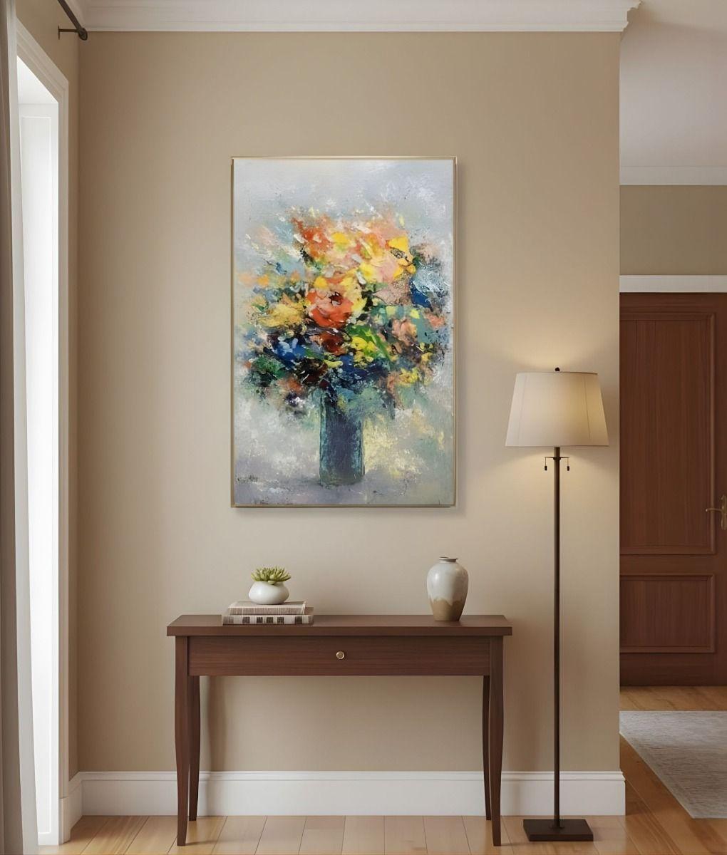 Cuadro Decorativo Flores Vibrantes Relieve Adorno Pared Jhn-5