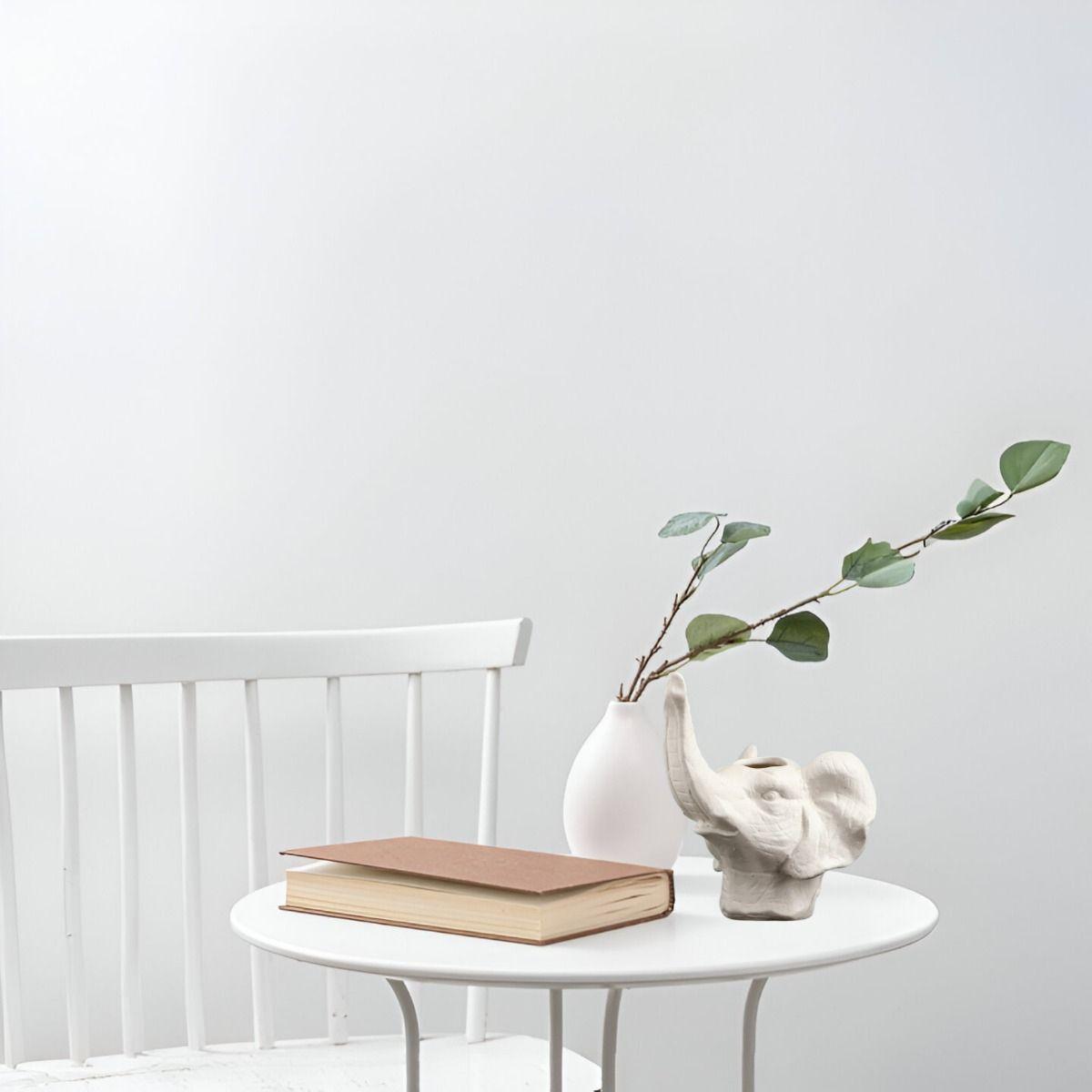 Maceta Cerámica Elefante Blanco Decoración Jhn-3