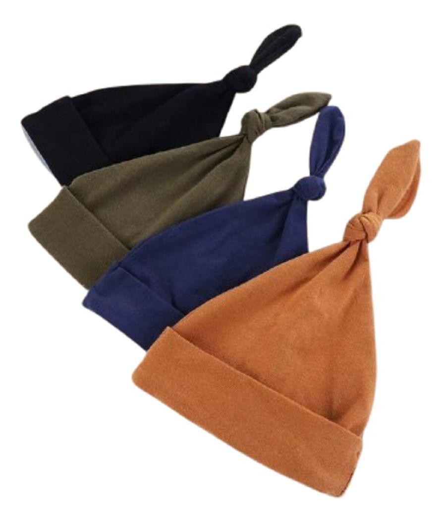 Set 4 Gorros Algodón Recien Nacido Suave Elastico Bebe Lau-6