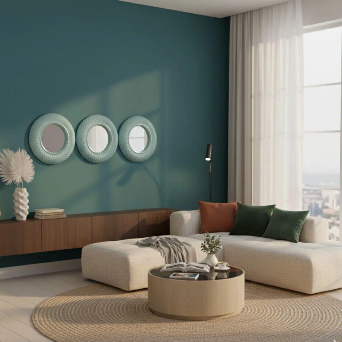 Set 3 Espejo Acento Decorativo Pared Diseño Vintage Jhn-7