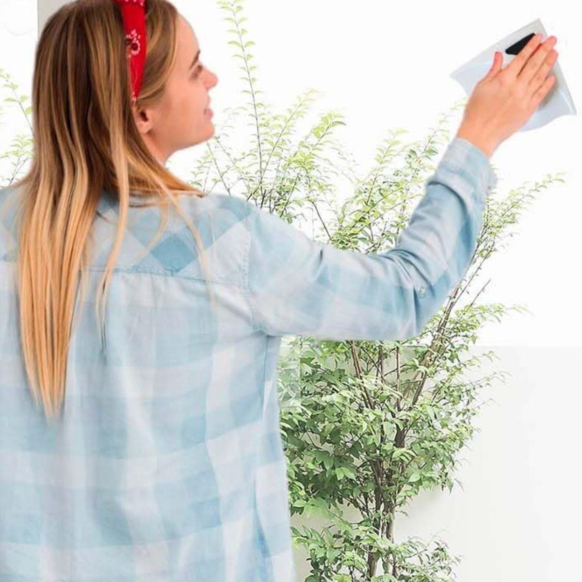 SET 2 LIMPIADORES MAGNETICOS DE VIDRIO DISEÑO TRIANGULAR LAU-6