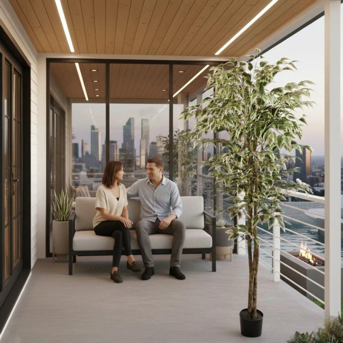 Planta Artificial Decorativa Alta Troncos Texturizados ALJ-2