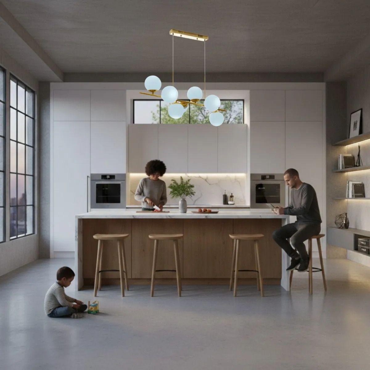 Lámpara Techo Diseño Suspensión Orbital Colgante Hogar Jhn-2