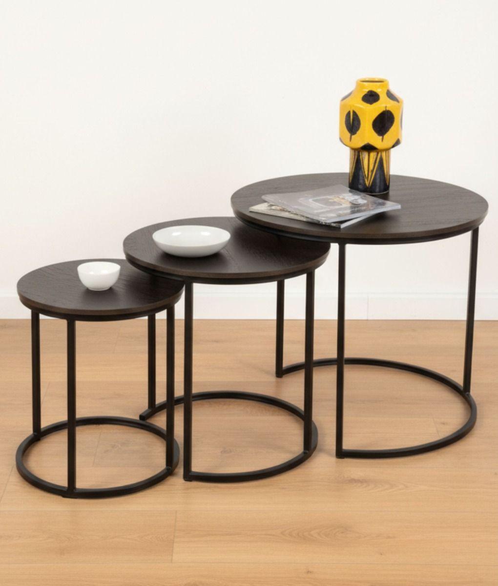 Set 3 Mesa Centro Decorativa Auxiliar Diseño Moderno Jhn-6