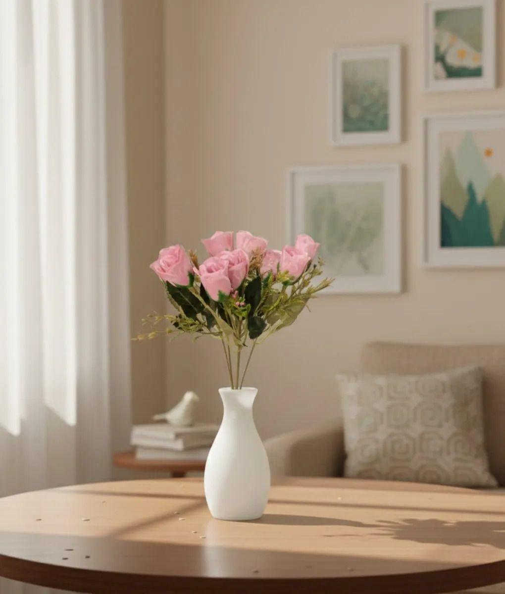 Set 4 Ramo Floral Rosas Artificiales Encanto Decorativo Jhn-6